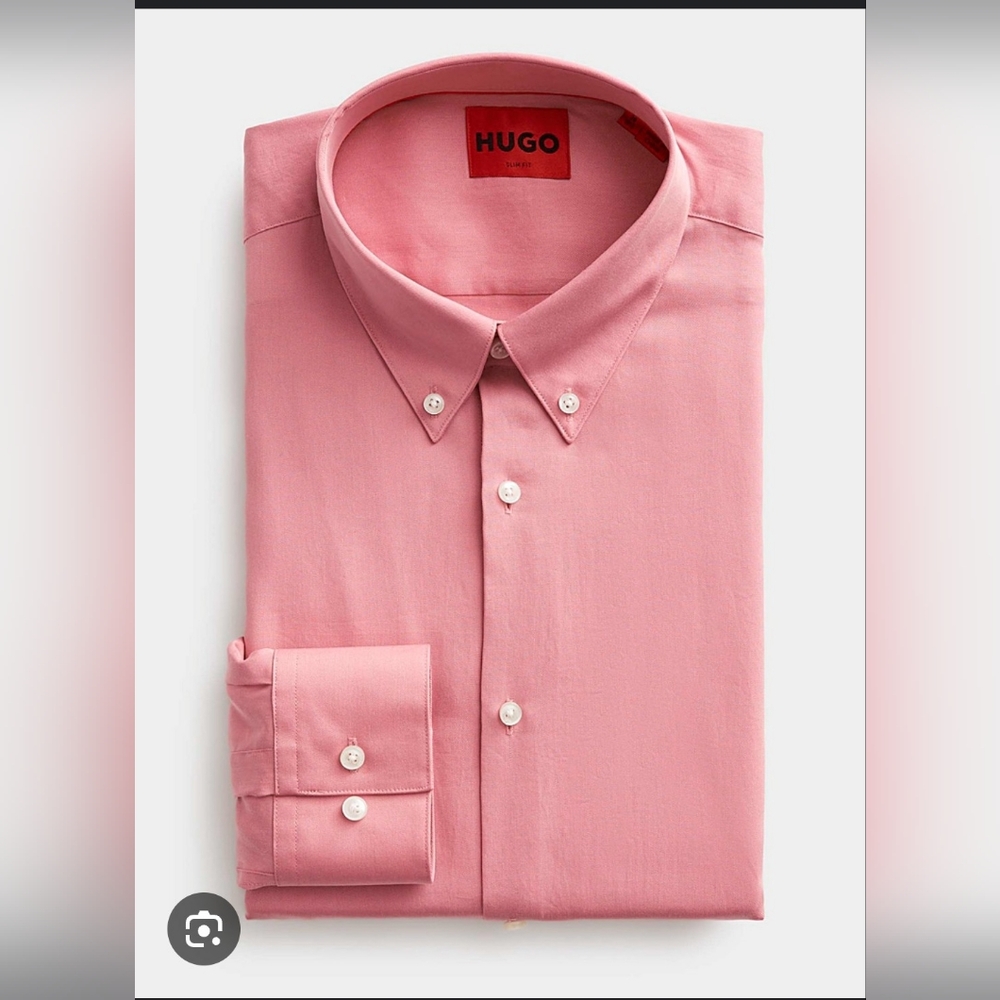 HUGO Men's Classic Pink Dress Shirt
